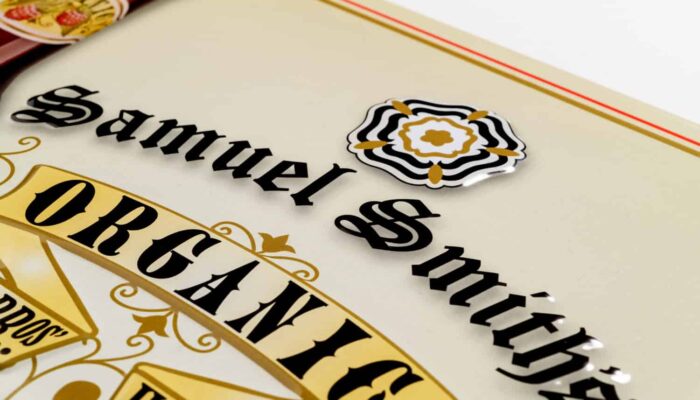 Organic Fruit Beer metal sign zoom 2